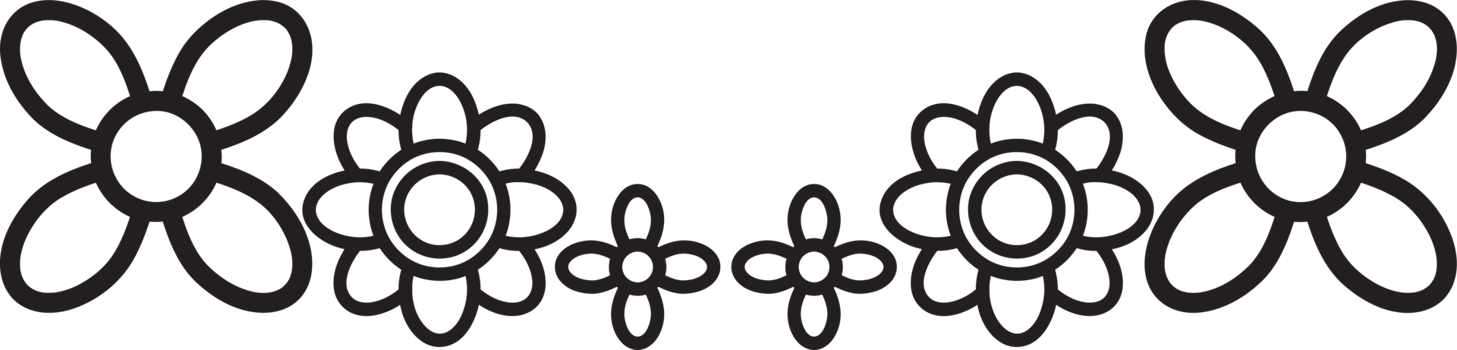 Artistic Outline Flower png