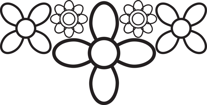 Vintage Flower petals Outline Frame png