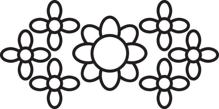 Outlined Frame with Garden flower png