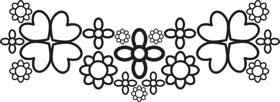 Petal Outline Frame in Monochrome png