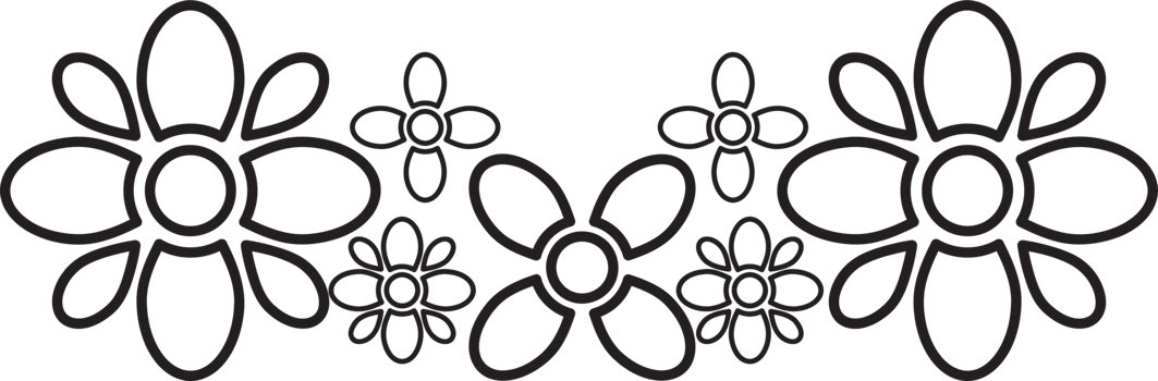 Sketched Flower Border in Ink png