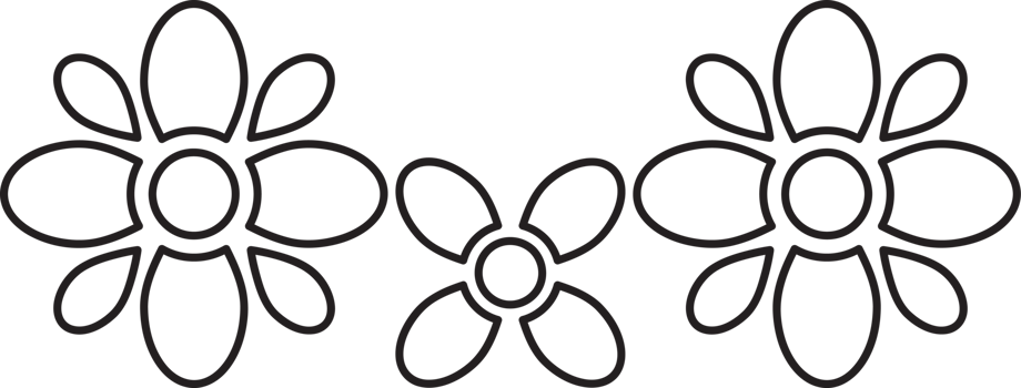 Classic Flower Frame in Outline Style png