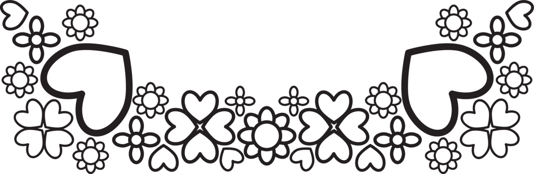 Simple Monochrome Floral Border png