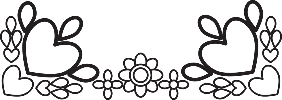 Outlined Flower Frame for Invitations png