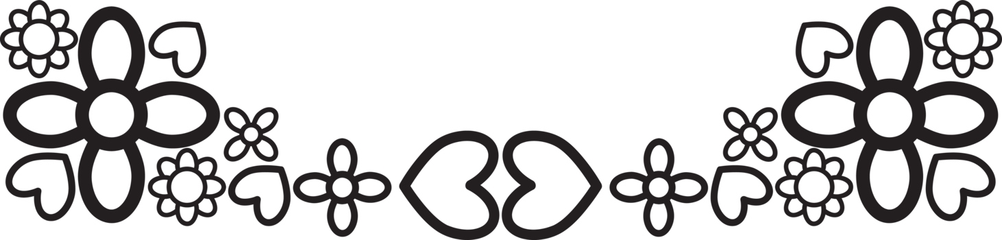 Floral Border in Black Linework png