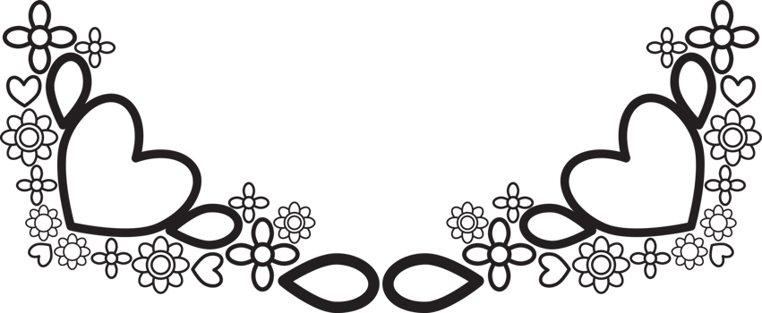 Minimal Line Flower Border png