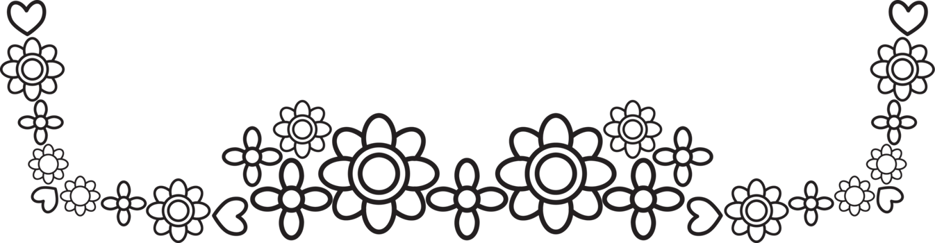 Artistic Outline Flower Frame png