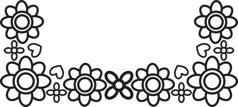 Elegant Sketch Flower Frame png