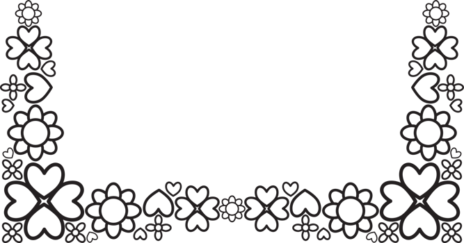 Hand-Drawn Frame with Flowers png