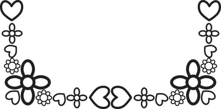 Frame of Flowers in Line Style png