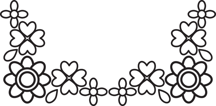 Chic Black and White Floral Frame png