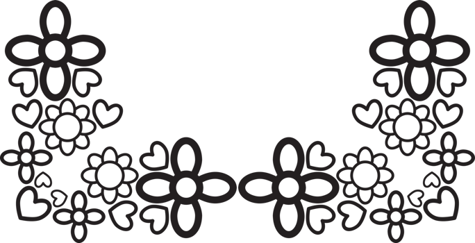 Ornamental Flower Frame in Outline png