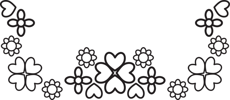Minimal Floral Frame in Black Lines png