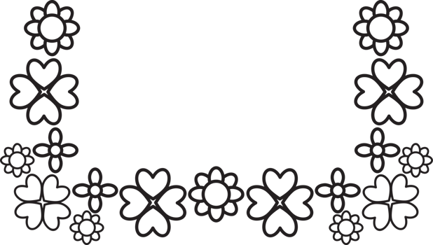 Modern Outline Floral Frame Design png