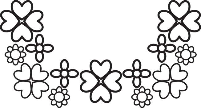Black and White Bloom Frame Border png
