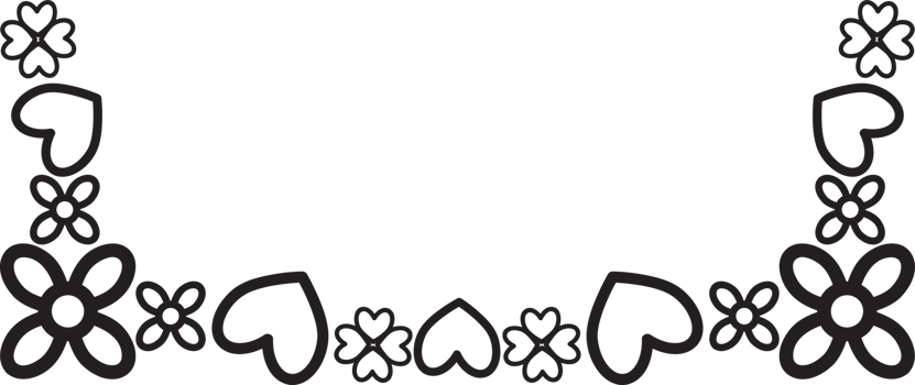 Simple Bloom Outline Border png
