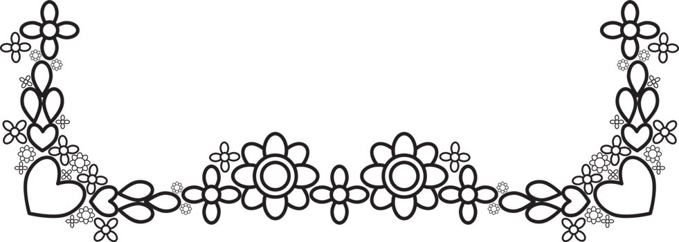 Inked Flower Frame Border illustration png