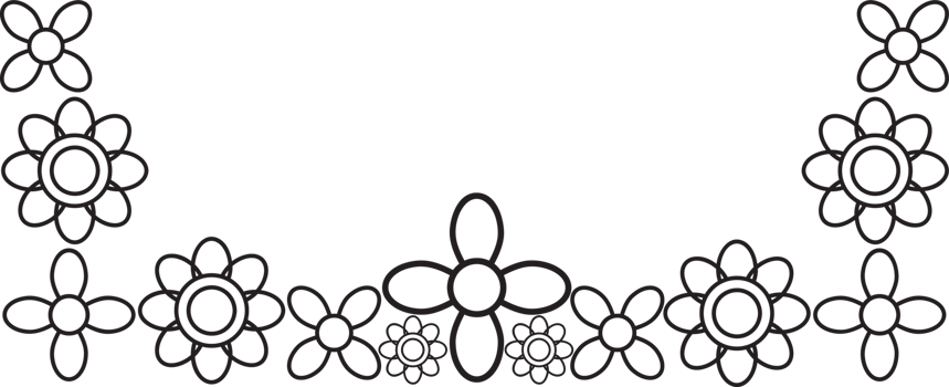 Fine Line Art Floral Frame png