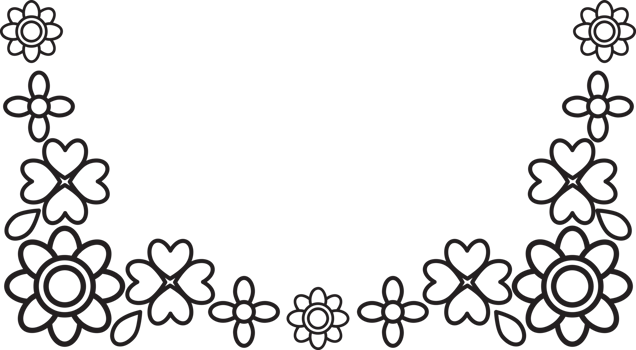 Elegant Floral Line Border Art png