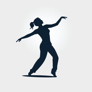 Silhouette of a woman dancing vector