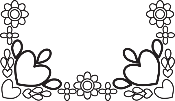 Minimal Linework Floral Border png