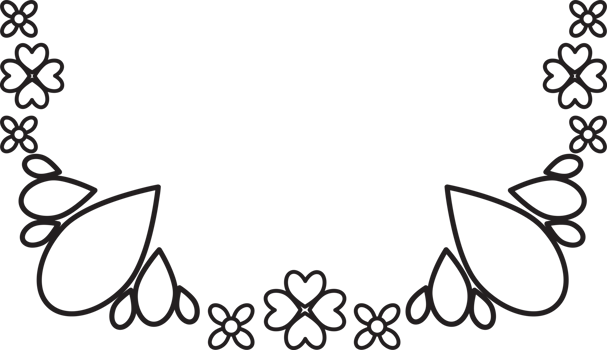 Dainty Black and White Flower Frame png