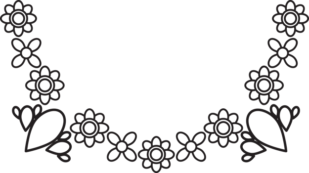 Sketch Style Floral Frame Border png