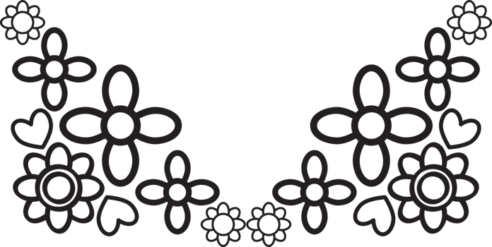 Hand Drawn Floral Border Outline png