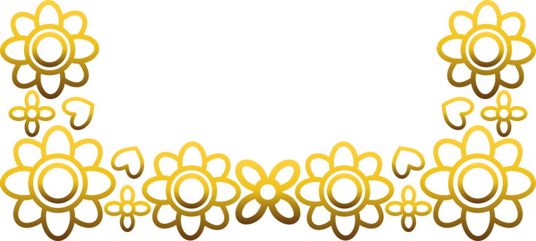 Antique Gold Petal Frame png
