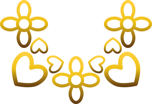 Hand-drawn Gold Florals png
