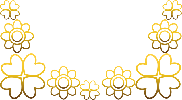 Floral Elegance in Gold illustration png