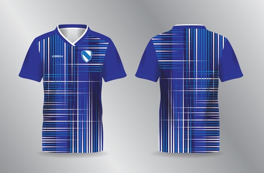blue abstract lines pattern for sport jersey shirt template vector