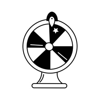 A spinning prize wheel often used in games and contests vector