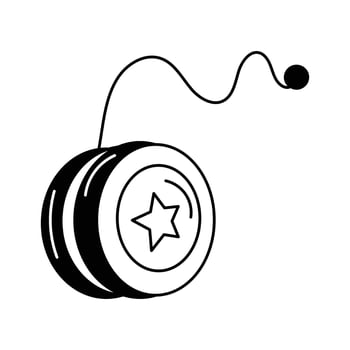 A classic yoyo toy icon used for tricks and play vector