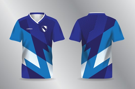 blue abstract pattern for sport jersey, football, soccer, running shirt template vector
