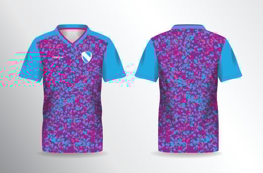 abstract blue purple pink sport uniform for jersey mockup template vector