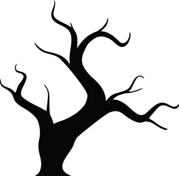 Scary dead tree silhouette for Halloween vector
