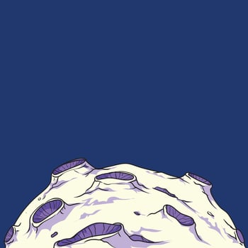 background illustration of the moon's surface partially visible vector
