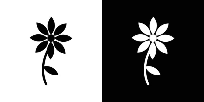 flower icon Flat art illustration in outline vector
