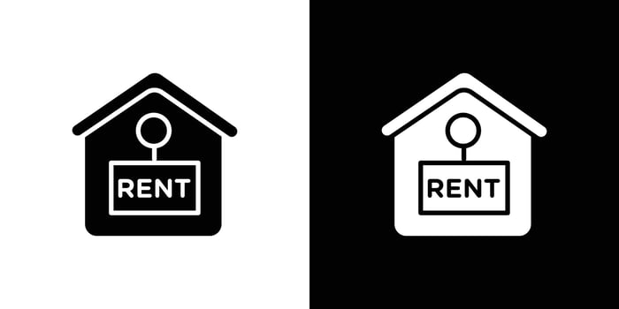 House rent icon Flat art illustration in outline vector