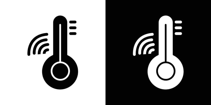 smart temperature icon Flat art illustration in outline vector