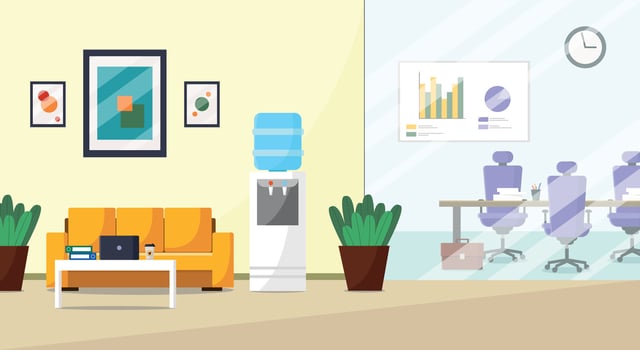 Office workplace. Modern office with furniture and equipment. vector