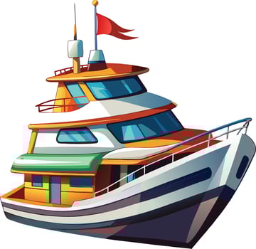 Boat 3d sticker design vector