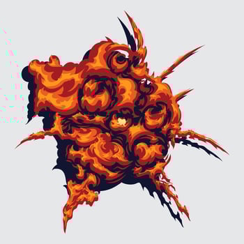 Explosion element illustration for comic, poster, book, painting, drawing, background. Bomb effect. eps 10 vector