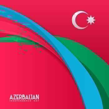 Red blue and green wavy shapes in 3d style, suitable for Azerbaijan Independence Day vector