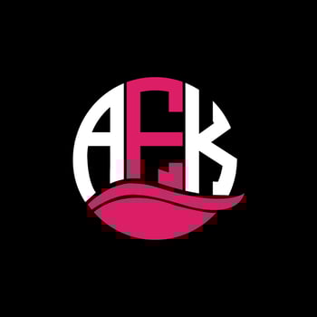 AFK logo monogram isolated on circle element design template, AFK letter logo design on black background. AFK creative initials letter logo concept. AFK. vector