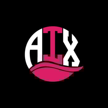 AIX logo monogram isolated on circle element design template, AIX letter logo design on black background. AIX creative initials letter logo concept. AIX. vector