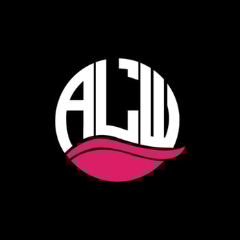 ALW logo monogram isolated on circle element design template, ALW letter logo design on black background. ALW creative initials letter logo concept. ALW. vector