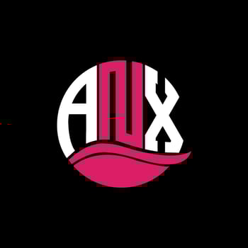 ANX logo monogram isolated on circle element design template, ANX letter logo design on black background. ANX creative initials letter logo concept. ANX. vector