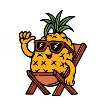 PINEAPPLE CARTOON CHARACTER vector